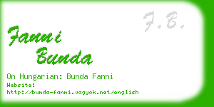 fanni bunda business card